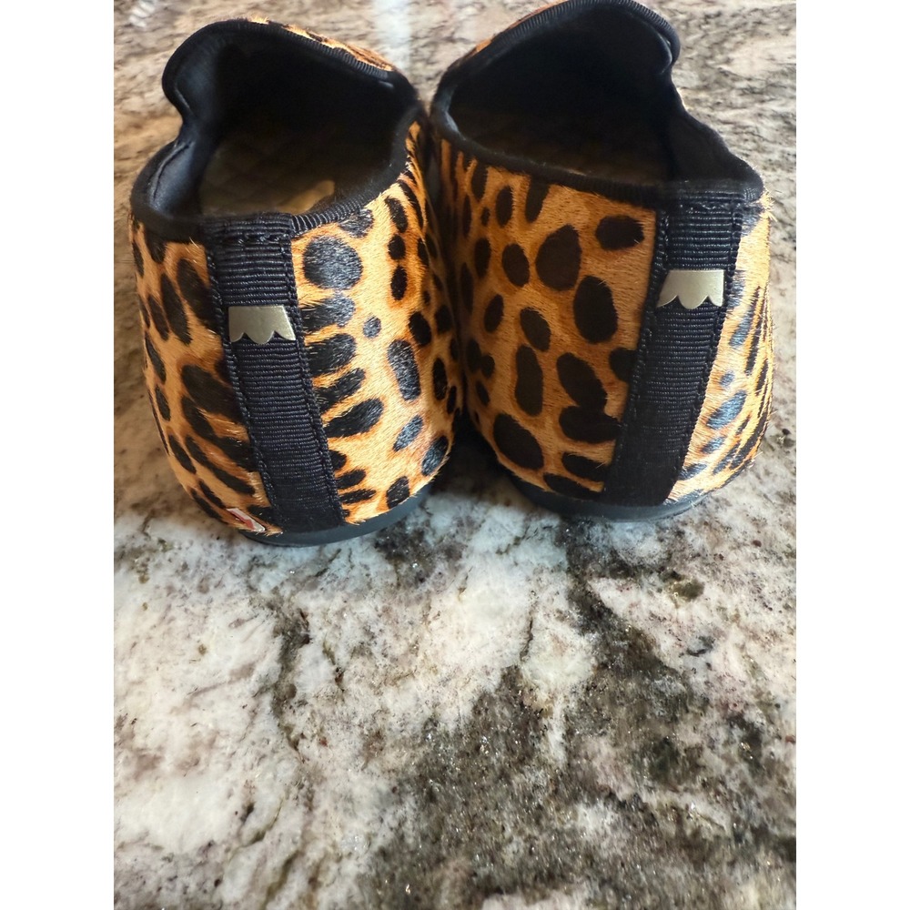 Birdies The Starling Leopard Calf Hair Loafers Womens 8 Smoking Slipper Flat - Picture 4 of 9